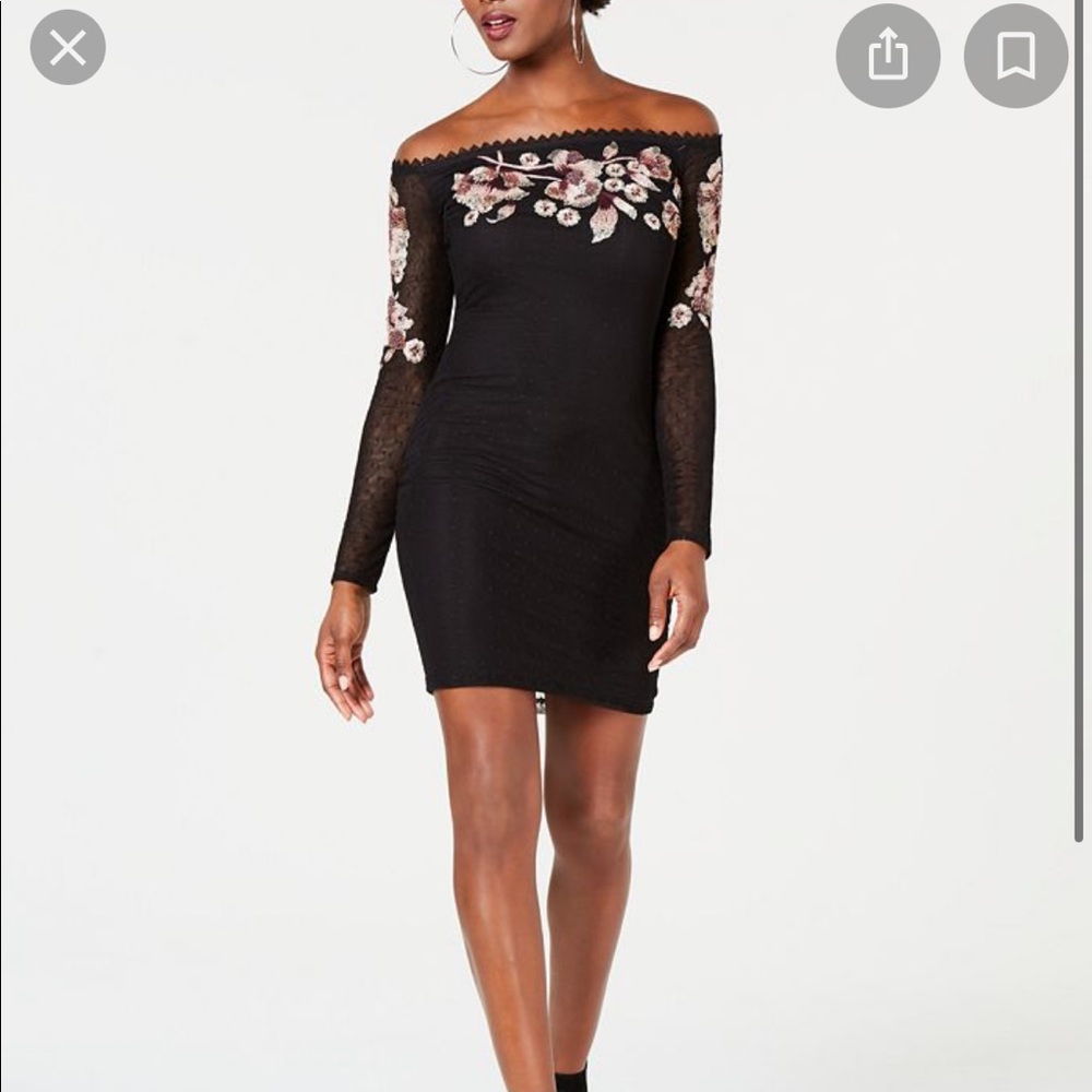 NWT off the shoulder Guess Luscious Dress beaded details